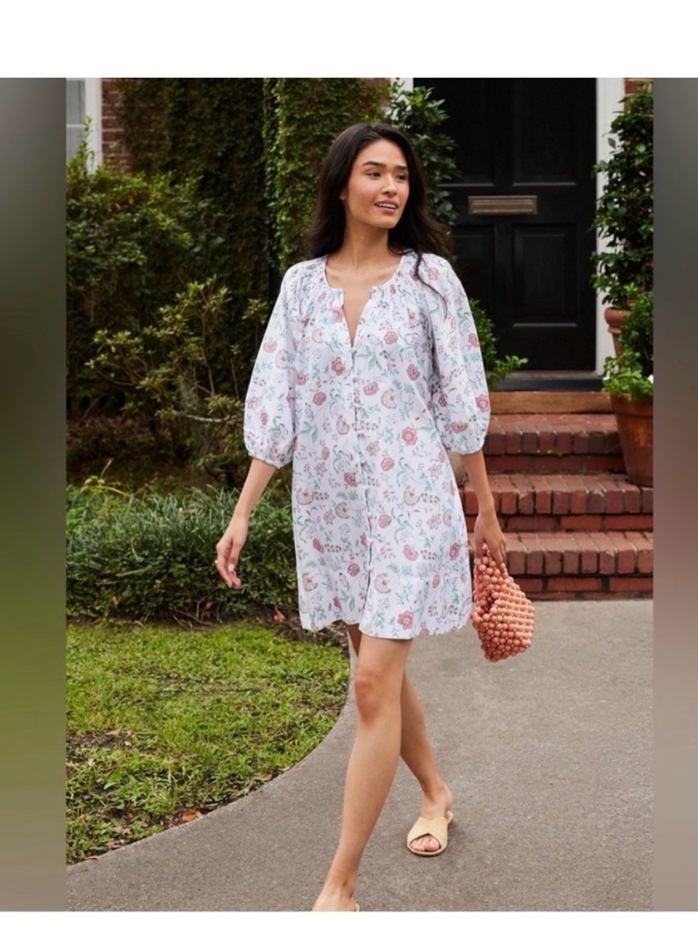 New LAKE Hammock Shirt Dress in Garden Vines Sz XXS